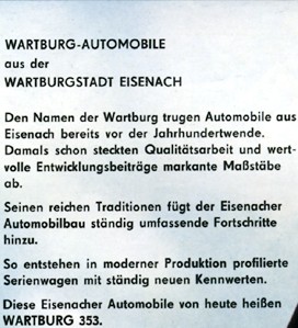 Wartburg 353 Prospekt 1970