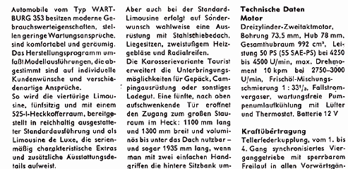 Wartburg 353 A1-Plakat 1971 Prospekt 