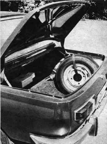 Kofferrraum mit stehendem Reserverad