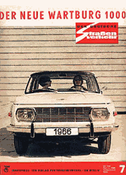 DSV Juli 1966 - Der neue Wartburg 1000